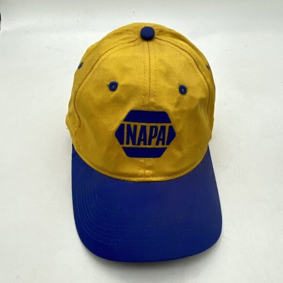 NAPA Ball Hat Cap Auto Racing Lot Of 3 Blue Yellow Adjust Hook Loop Strapback - Picture 2 of 16